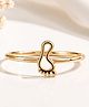LA BELLE VIE Gold Plated Adjustable Baby Feet Ring - Golden