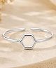 LA BELLE VIE Silver plated Adjustable Hexagon Ring -Silver