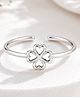LA BELLE VIE Silver Plated Adjustable Flower Ring -Silver