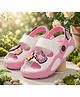Binos Floral Applique Detailed Slingback Sandals - White & Pink