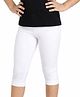 CHILINS Cotton Lycra Knit Solid Capri - White