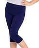 CHILINS Cotton Lycra Knit Solid Capri - Blue
