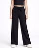 CHILINS Knit Solid Flared Pants - Black
