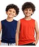 CHILINS Cotton Knit Pack Of 2 Sleeveless Solid Tees - Blue & Orange