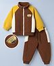 Mark & Mia Fleece Knit Full Sleeves Winter Wear Suit With Badge - Brown