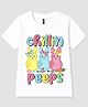FASHIONOY 100% Cotton Knit Half Sleeves Chillin With My Peeps Text Printed Tee - White