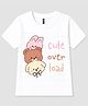 FASHIONOY 100% Cotton Knit Half Sleeves Baby Animals Printed Tee - White