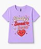FASHIONOY 100% Cotton Knit Half Sleeves Heart Printed Tee - Lavender