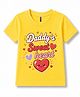 FASHIONOY 100% Cotton Knit Half Sleeves Heart Printed Tee - Yellow