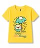 FASHIONOY 100% Cotton Knit Half Sleeves Enjoy The Little Things Text Printed Tee - Neon Yellow