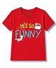 FASHIONOY 100% Cotton Knit Half Sleeves Unicorn & Rainbow Printed Tee - Red