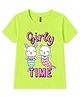 FASHIONOY 100% Cotton Knit Half Sleeves T-Shirt With Mermaid & Girly Time Text Print - Neon Green