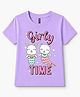 FASHIONOY 100% Cotton Knit Half Sleeves Mermaid Animals Printed Tee - Lavender