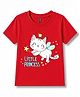 FASHIONOY 100% Cotton Knit Half Sleeves Fairy Cat Printed Tee - Red