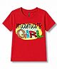 FASHIONOY 100% Cotton Knit Half Sleeves Mamas Girl Text Printed Tee - Red