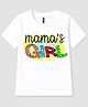 FASHIONOY 100% Cotton Knit Half Sleeves Mamas Girl Text Printed Tee - White
