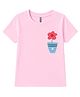 FASHIONOY 100% Cotton Knit Half Sleeves Flower Pot Printed Tee - Pink