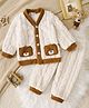 Mark & Mia Full Sleeves T-Shirt & Pyjama Winter Wear Night Suit with Bear Patch - Beige