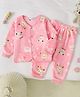 Mark & Mia Full Sleeves Co-Ords T-Shirt & Pyjama Winter Wear Night Suit with Cat Print - Pink