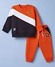 Pepito Fleece Knit Hooded Full Sleeves Winter Wear Suits With Rocket Patch - Orange