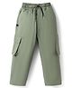 Rikidoos Cotton Woven Full Length Solid Colour Trousers with Cargo Pockets - Olive