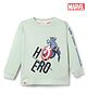 Ollypop Marvel Sinker Knit Full Sleeves T-Shirt With Captain America Graphic - Sea Green