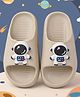 Yellow Bee Astronaut Applique Detailed Sliders - Beige