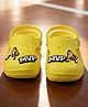 Yellow Bee Basketball Theme Applique Detailed Perforated Slingback Clogs - Yellow