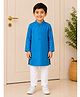 Twisha Woven Full Sleeves Abstract Printed Kurta & Pyjama Set - Blue & White