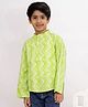 Twisha Cotton Woven Full Sleeves ZIG ZAG Printed Kurta - Lime Green