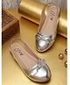Tiny Bugs Back Open Bow Embellished Ballerinas - Silver