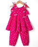 Teentaare Cotton Woven Sleeveless Bandhani Printed Co-Ords Kurti & Salwar Set - Dark Pink