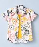 Dapper Dudes Cotton Woven Half Sleeves Floral Printed Shirt With Attached Tee - Yellow