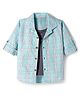 Dapper Dudes Woven Full Sleeves Checked Twofer Shirt - Sea Green