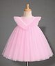 Babyhug Mesh Woven Sleeveless Party Dress With Frills & Lace Detailing - Pink