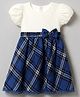 Babyhug Cotton Woven Dress with Half Sleeves and Checked Print - Blue