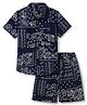 Babyhug Knit Woven Half Sleeves Co-ords Shirt & Shorts With Paisley Print - Blue