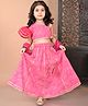 Superminis Cotton Woven One Shoulder Lace Embellished & Leheriya Printed Coordinating Lehenga Choli With Dupatta Set - Fuchsia