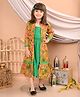 Superminis Cotton Woven Dress and Shrug with Three Fourth Sleeves and Floral Print in Yellow for 2-3 Years