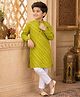 Superminis Cotton Woven Full Sleeves Leheriya Printed Kurta With Pyjama Set - Green