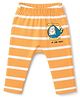 Doodle Poodle 100% Cotton Knit Full Length Striped & Helicopter & Bear Printed Diaper Leggings - Orange