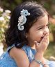 Aye Candy Beads & Pearls Embellished Seahorse Designed Alligator Hair Clip - Blue