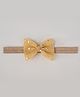 Aye Candy Stones Embellished Bow Applique Detailed Headband - Gold