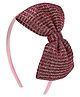 Aye Candy Glitter Embellished Bow Applique Detailed Hair Band - Dark Pink
