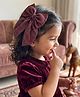 Aye Candy Glitter Embellished Bow Alligator Hair Clip - Maroon