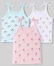 Babyhug 100% Cotton Muslin Woven Sleeveless Jhabla With Floral Print Pack of 3 - Pink Blue