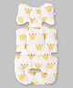 Babyhug Stroller Cushion With Head Support For Babies White| Soft Padded Full Body Cushion For Strollers & Prams| Comfortable Head & Back Support| Printed Design| Free Size| Easy to Install