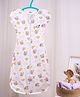 Haus & Kinder Dreamsack Snug Swaddle for Baby to Sleep with Hands up Hippity Hop- White & Pink