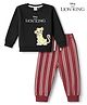 CUCUMBER Disney Fleece Knit Full Sleeves Winter Wear Suit With The Lion King Graphic - Black