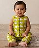 Kinder Kids Cotton Woven Sleeveless Elephant Printed Coordinating Top & Pants Set - Green & White